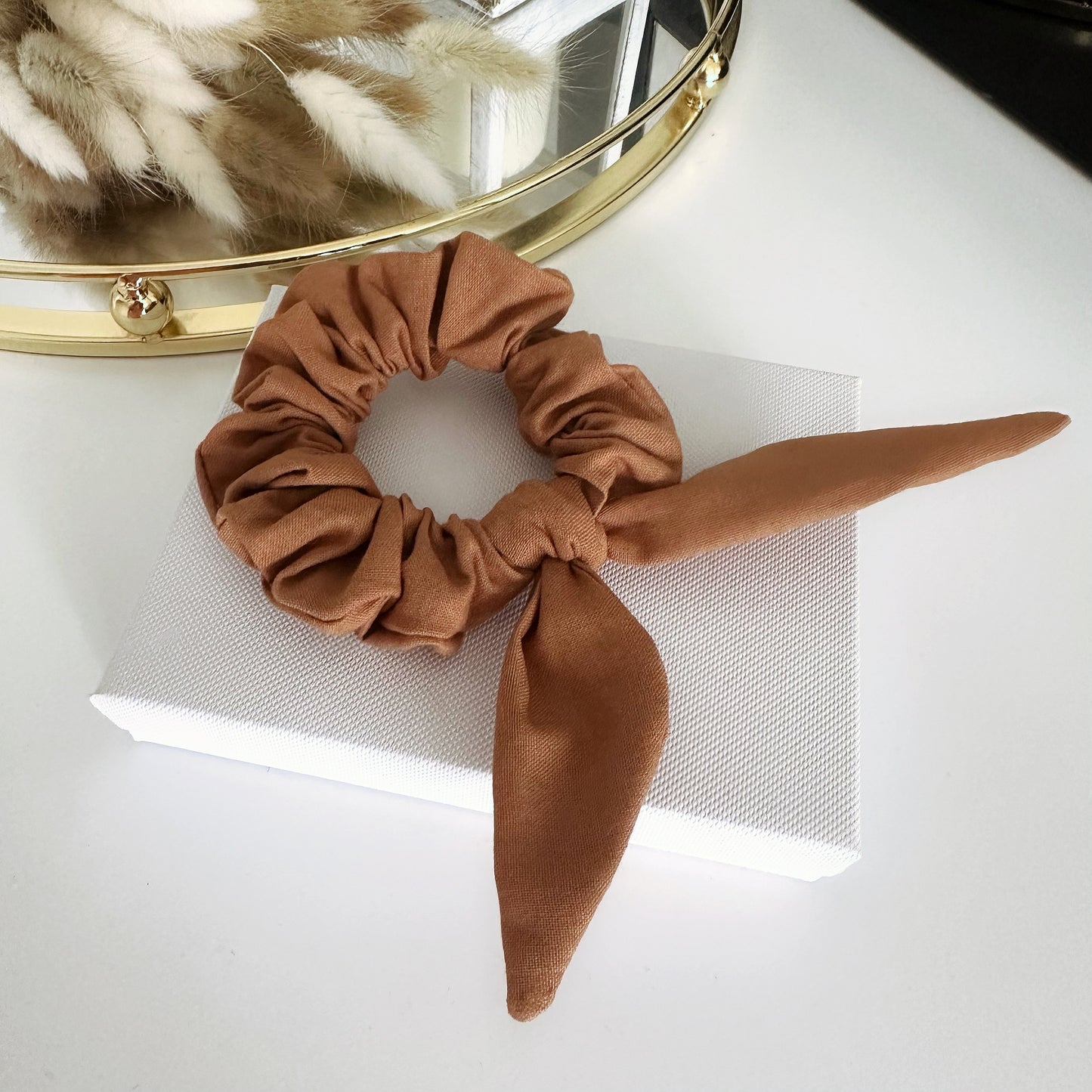 Bunny Ears Scrunchie Biscuit Brown