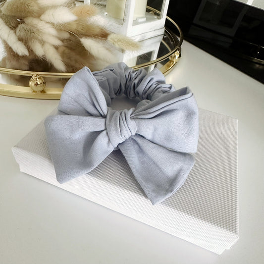 Bow Scrunchie Perfect Storm Light Blue